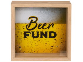 Holz-Spardose "Beer Fund"